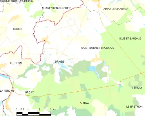 Detailkaart van de gemeente