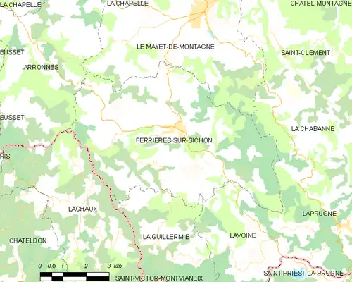 Detailkaart van de gemeente