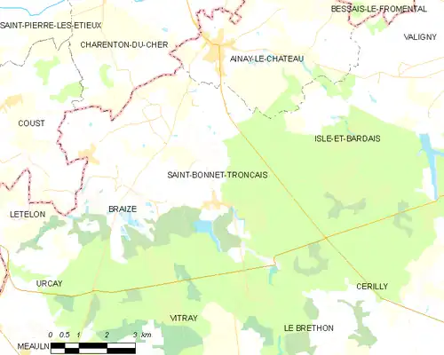 Detailkaart van de gemeente