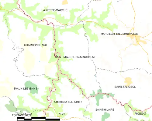 Detailkaart van de gemeente