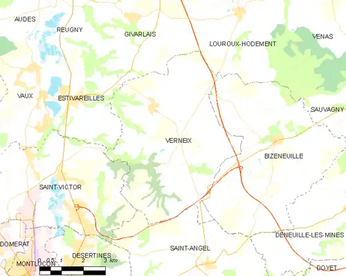 Detailkaart van de gemeente