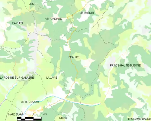 Detailkaart van de gemeente