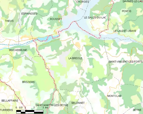 Detailkaart van de gemeente