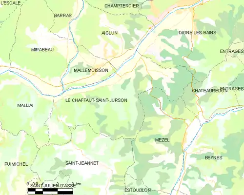 Detailkaart van de gemeente