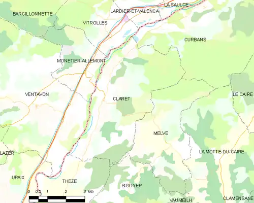 Detailkaart van de gemeente