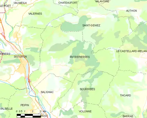 Detailkaart van de gemeente