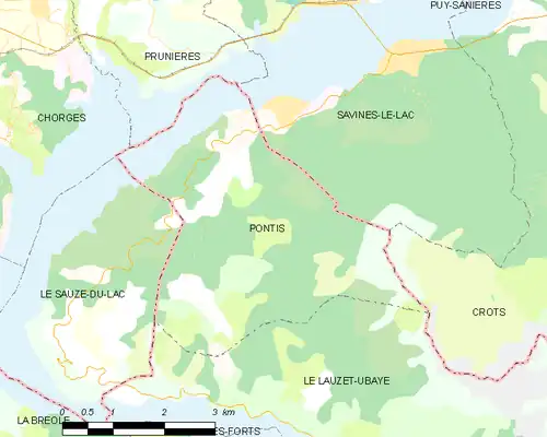 Detailkaart van de gemeente