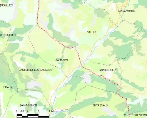 Detailkaart van de gemeente