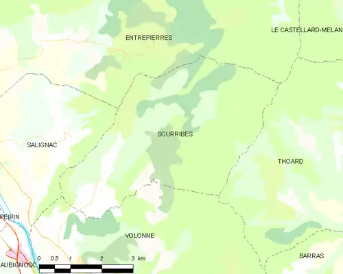 Detailkaart van de gemeente