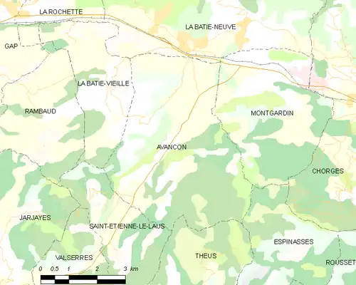 Detailkaart van de gemeente