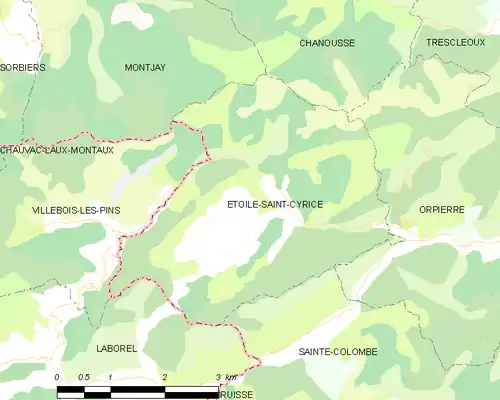 Detailkaart van de gemeente