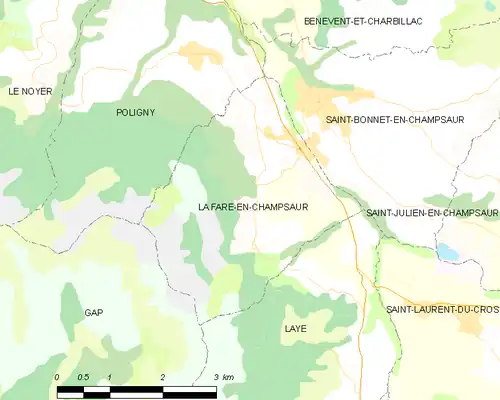 Detailkaart van de gemeente