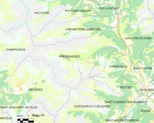 Detailkaart van de gemeente