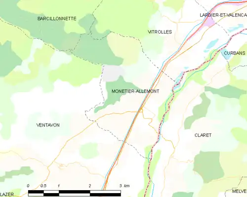 Detailkaart van de gemeente