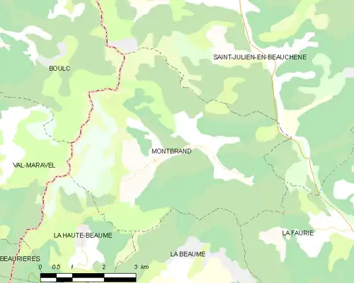 Detailkaart van de gemeente