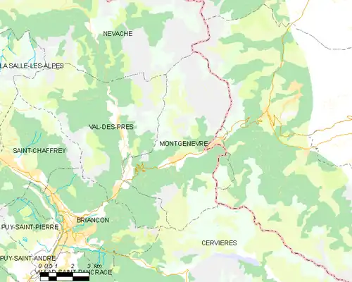 Detailkaart van de gemeente