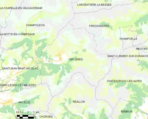 Detailkaart van de gemeente