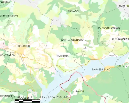 Detailkaart van de gemeente