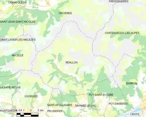 Detailkaart van de gemeente