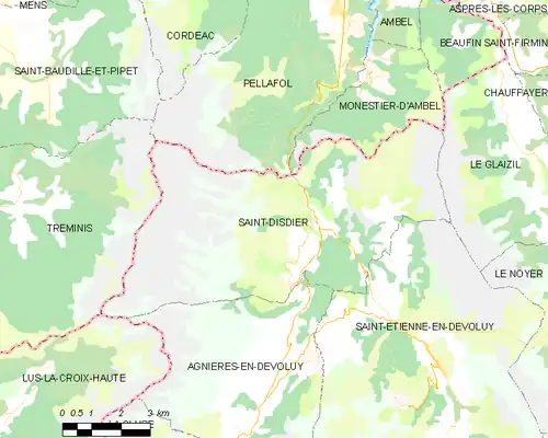 Detailkaart van de gemeente