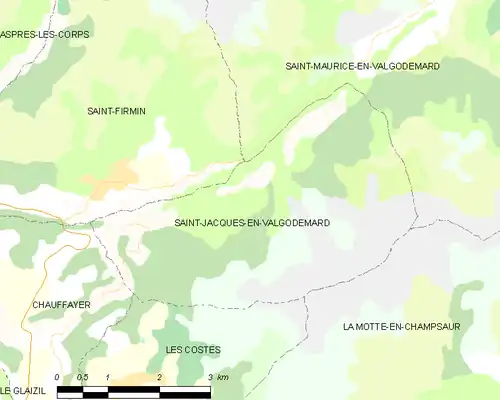 Detailkaart van de gemeente