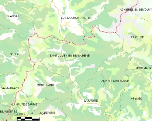 Detailkaart van de gemeente