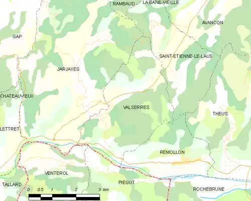 Detailkaart van de gemeente