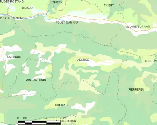 Detailkaart van de gemeente