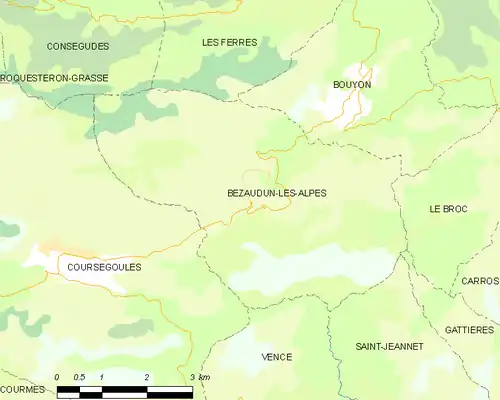 Detailkaart van de gemeente