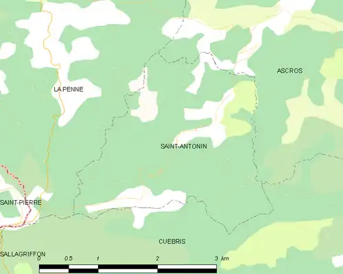 Detailkaart van de gemeente