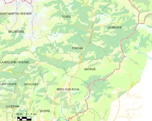 Detailkaart van de gemeente