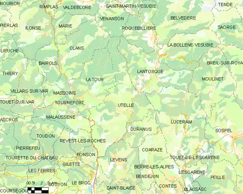 Detailkaart van de gemeente