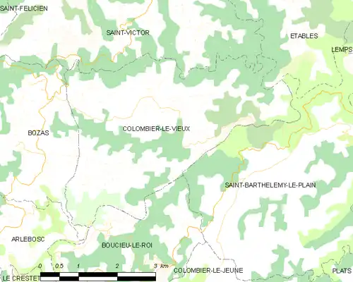 Detailkaart van de gemeente