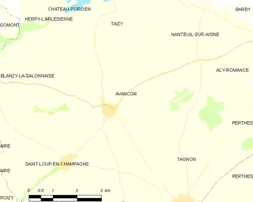 Detailkaart van de gemeente