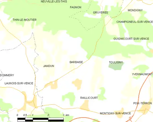 Detailkaart van de gemeente