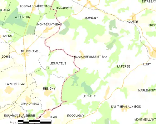 Detailkaart van de gemeente