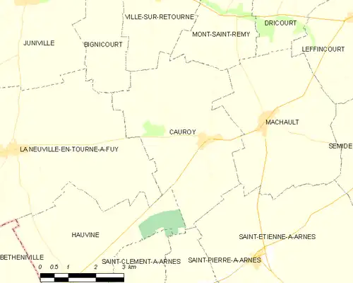 Detailkaart van de gemeente