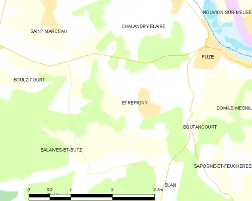 Detailkaart van de gemeente