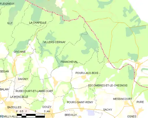 Detailkaart van de gemeente