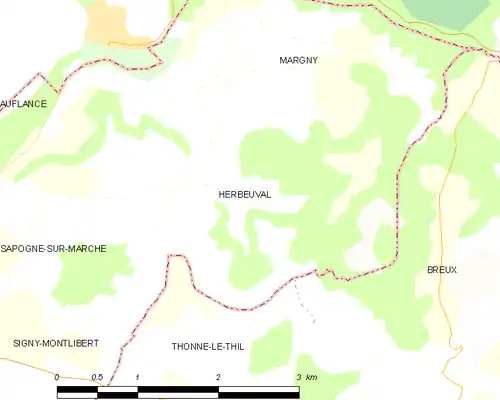 Detailkaart van de gemeente