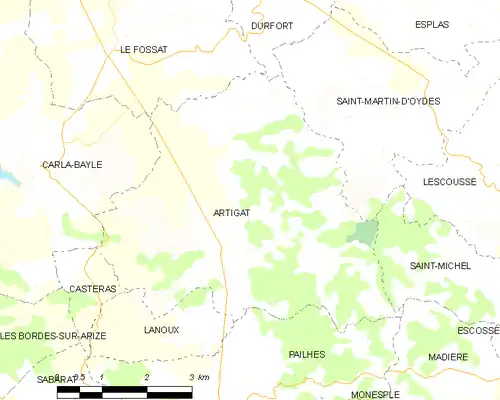 Detailkaart van de gemeente