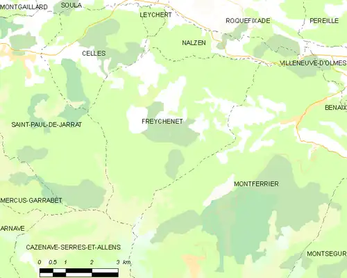 Detailkaart van de gemeente