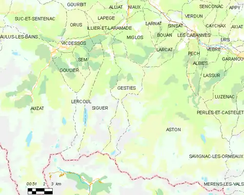 Detailkaart van de gemeente