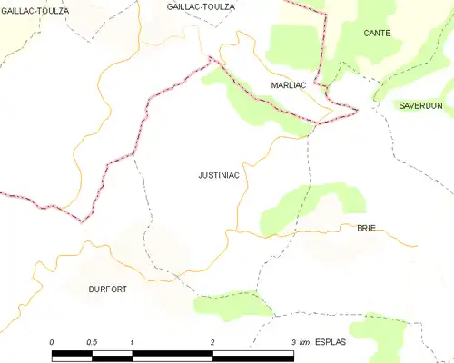 Detailkaart van de gemeente