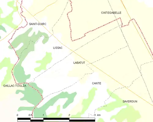 Detailkaart van de gemeente