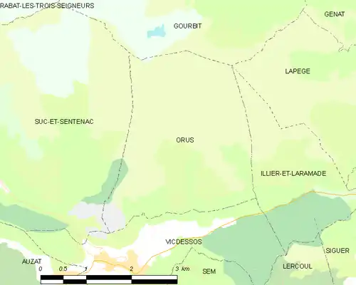 Detailkaart van de gemeente