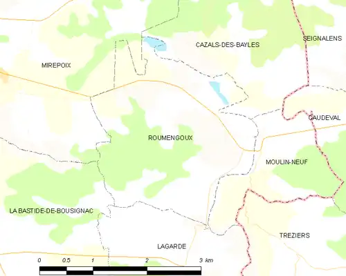 Detailkaart van de gemeente