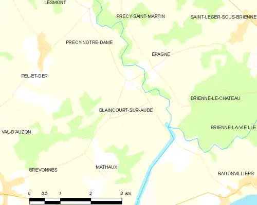 Detailkaart van de gemeente