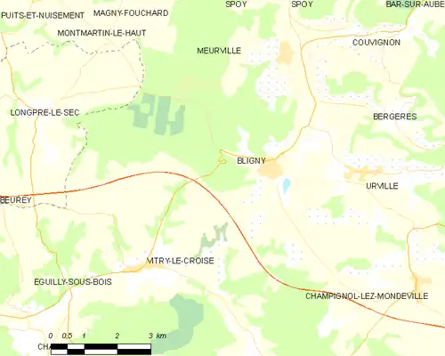 Detailkaart van de gemeente