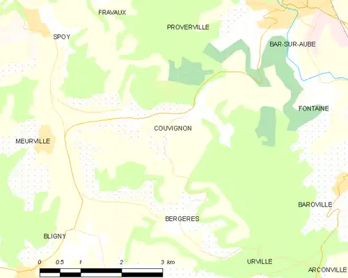 Detailkaart van de gemeente